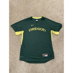 Vintage Oregon Ducks NIKE Baseball Jersey Stitched 2 Button Green Men's Medium